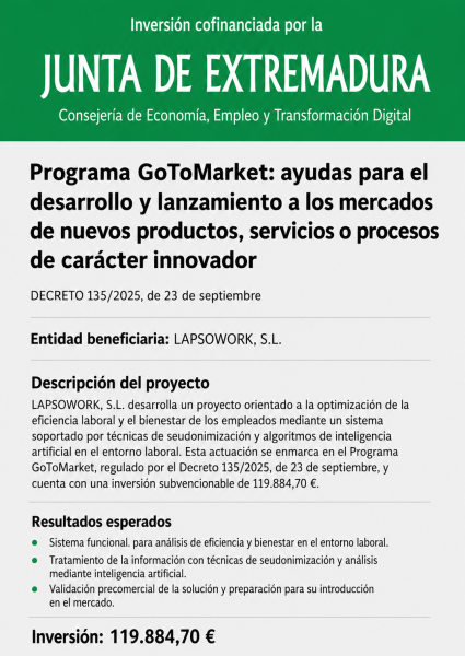 Programa GoToMarket — Decreto 135/2025, Junta de Extremadura