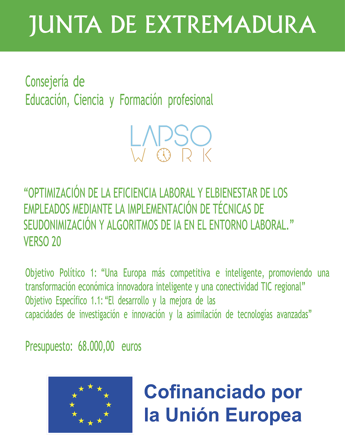 Proyecto Verso 20 — cofinanciado por FEDER